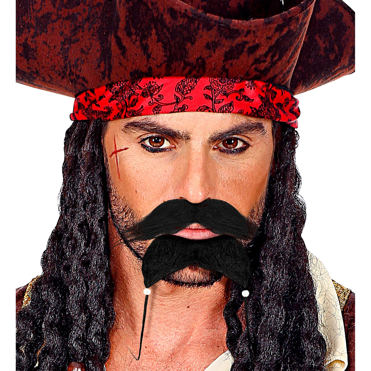 Bigote y Perilla Pirata con Perlas