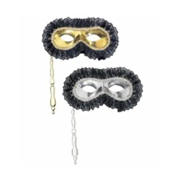 Antifaces Plateado Con Palo