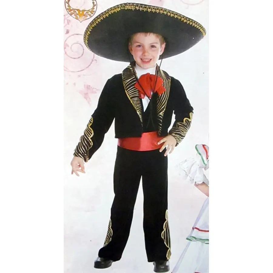 Mexican Charro Costume for Kids – Jacket, Pants, Sash, and Handkerchief