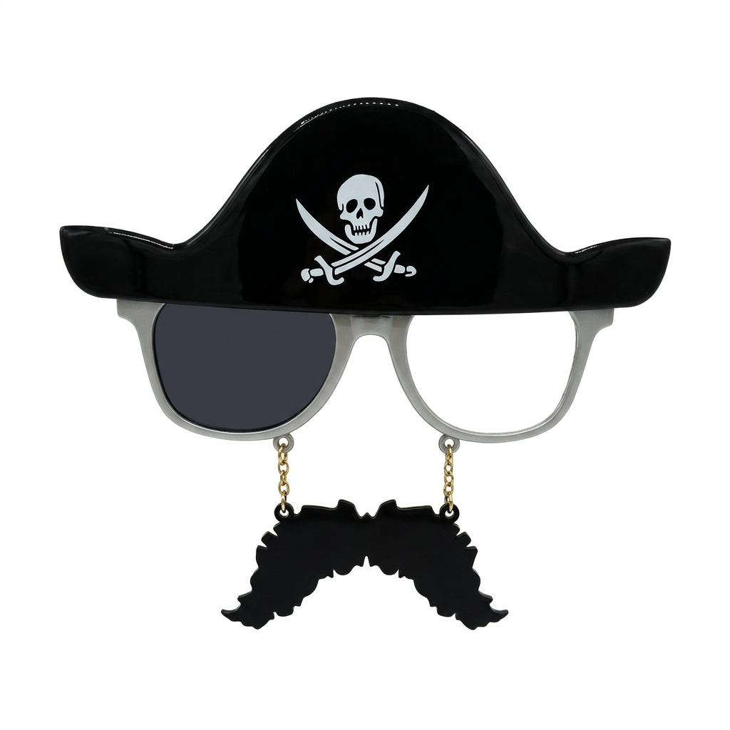 Gafas de Pirata con Sombrero y Barba Colgante para Disfraz