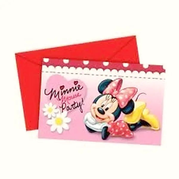 Set 6 Invitaciones De Minnie
