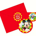 Pack 6 Invitaciones Mickey 1-2-3