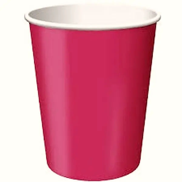 Pack De 10 Vasos De Color Burdeos.