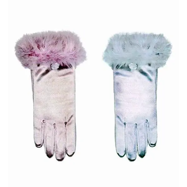 Guantes Blancos Raso Con Marabou