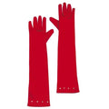 Guantes Rojos Raso Con Strass