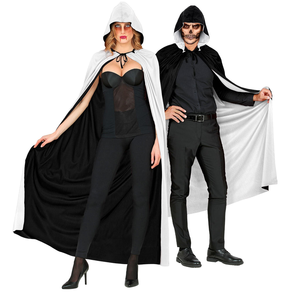 Disfraz Capa Negra Y Blanca Reversible