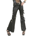 Pantalón de Cuero Negro con Hebillas