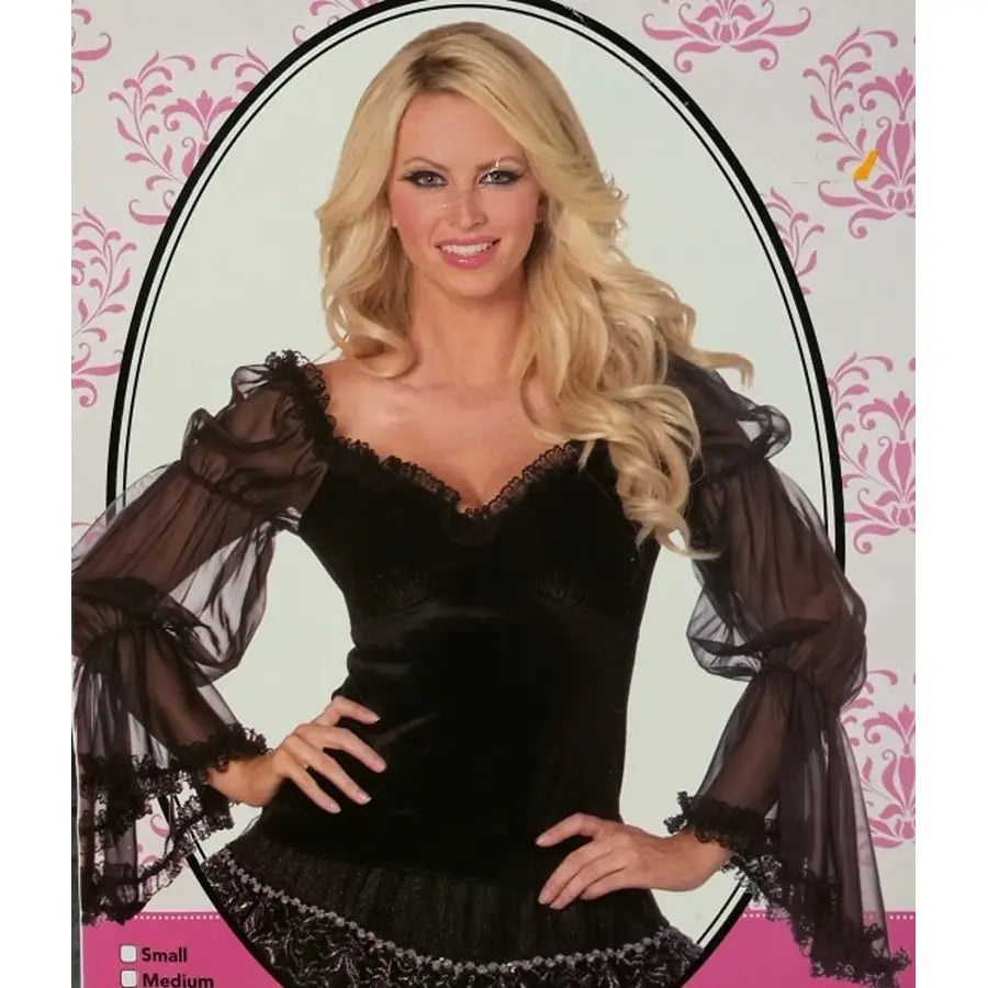 Camisa Negra Mujer – Elegante Complemento Para Disfraces