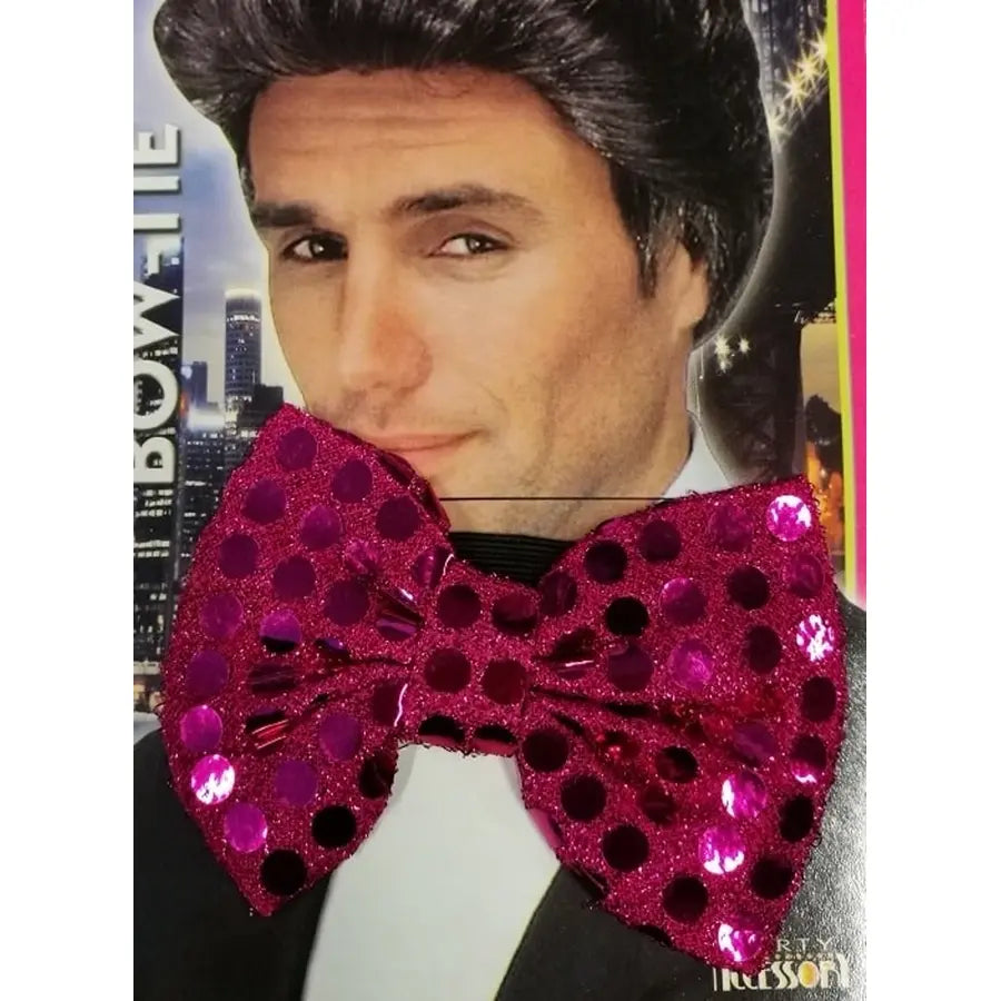 Pajarita Rosa Fucsia de Lentejuelas