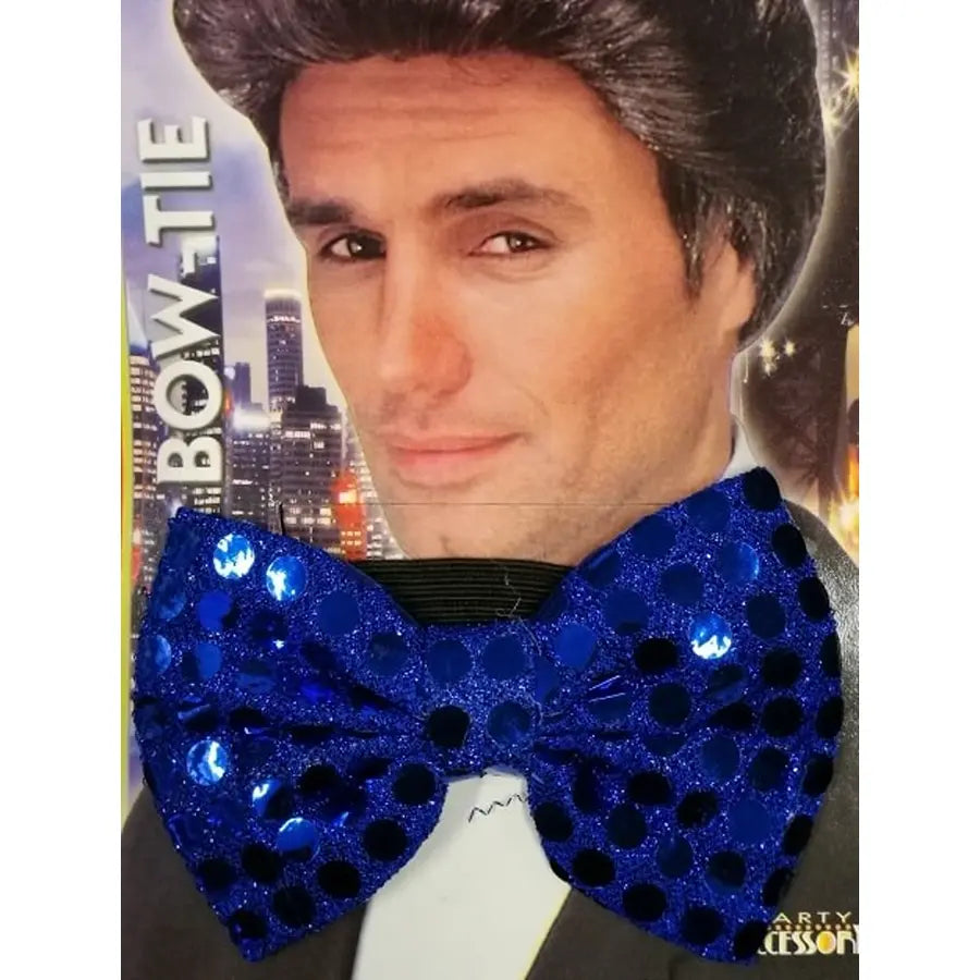 Electric Blue Sequin Bow Tie.