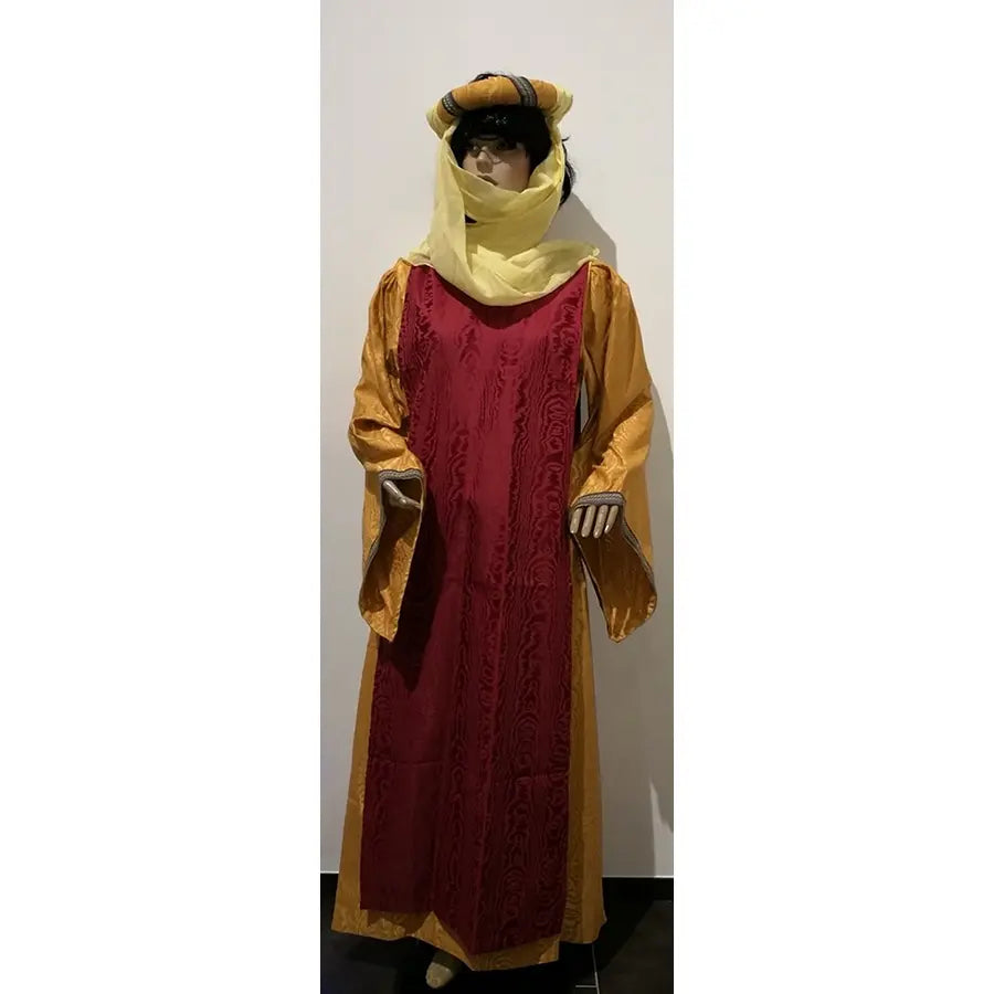 Vestido Reina Medieval Sajona Burdeos Adulto