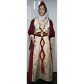 Vestido Reina Ginebra Medieval Marfil y Burdeos Adulto