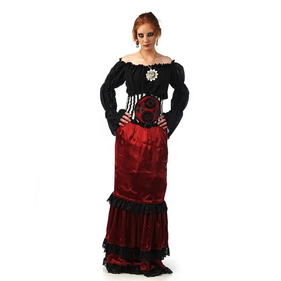 Falda Burdeos de Época Belle Époque