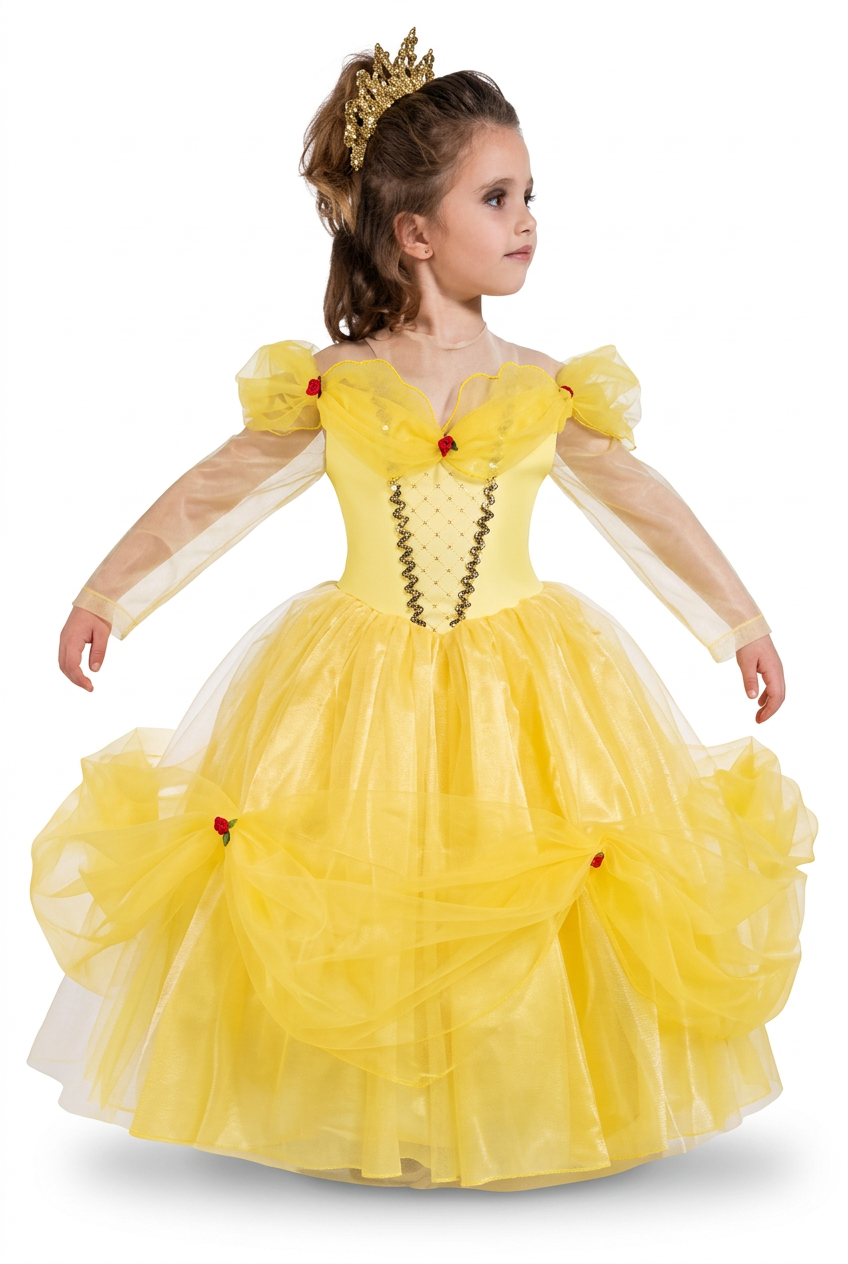 Disfraz de Bella Deluxe para Niña — La Bella y la Bestia