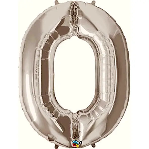 Globos Plateado Numero 0