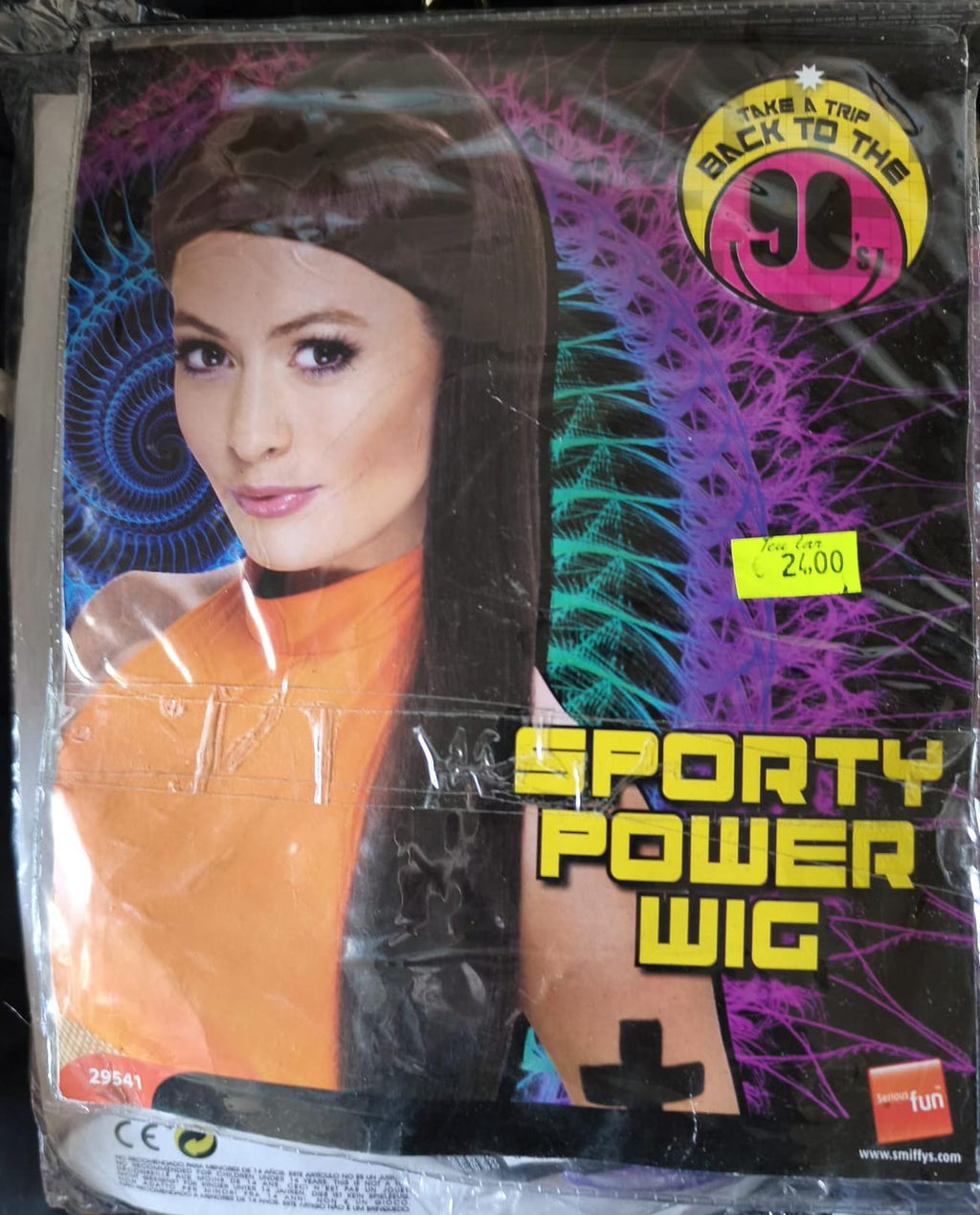 Peluca Sporty Power Wig años 90 Smiffy's