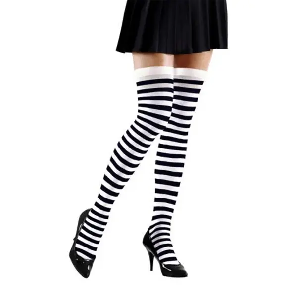 Calcetines Rayas Blanco-Negro 70 Den Tu