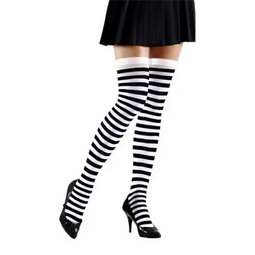 Calcetines Rayas Blanco-Negro 70 Den Tu