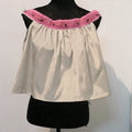 Disfraz Blusa Blanca Pasamanería Rosa
