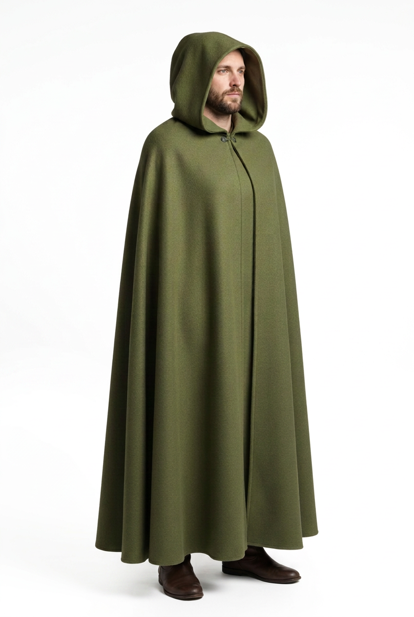 Disfraz Capa Deluxe- Marron Oscura-Beige-verde