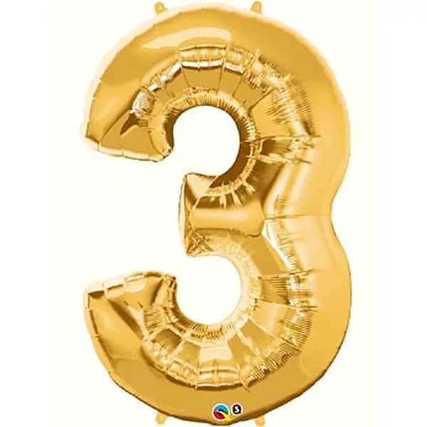 Globos Numero 3 Dorado
