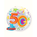 Globo Burbuja Número 50 Brillante Qualatex 56 cm