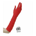 Guantes Largos Drapeados de Elastano Rojo