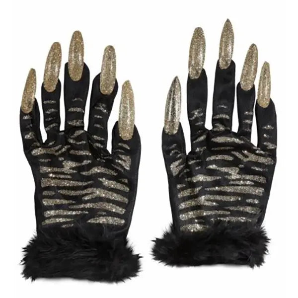 Guantes Tigre Purpurina Dorada