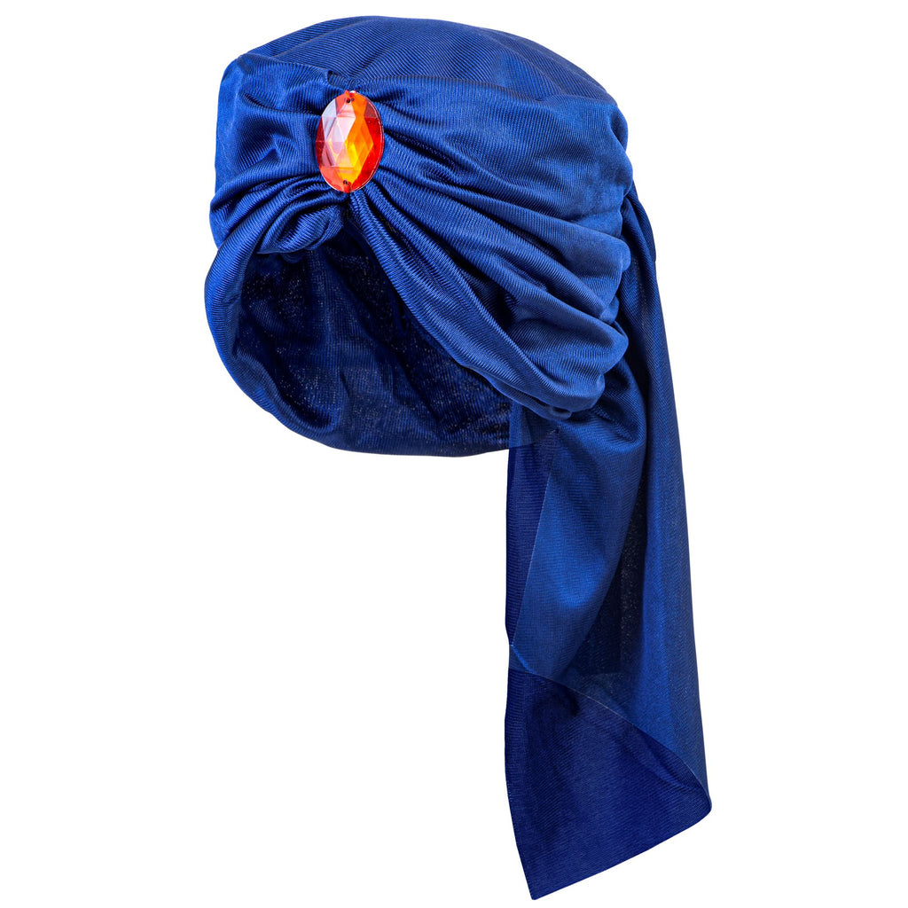 Turbante Azul con Gema — Accesorio de Disfraz para Adulto