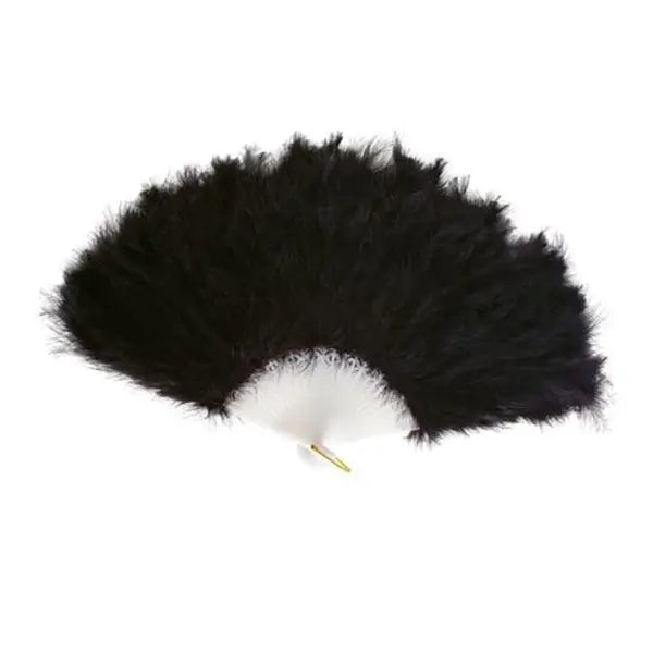 Abanico Negro Plumas