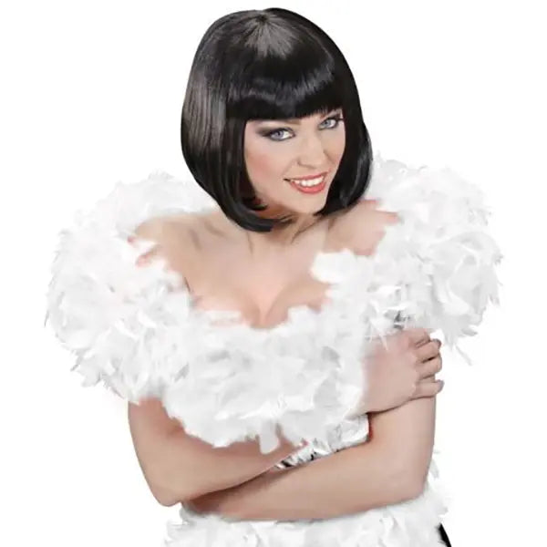 Boa Blanca Plumas Doble