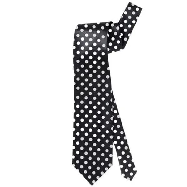 Black Tie with White Polka Dots
