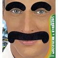 Cejas y Bigote Negro Frondoso