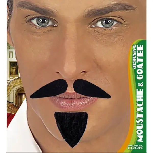 Bigote y Perilla Negra de Mosquetero