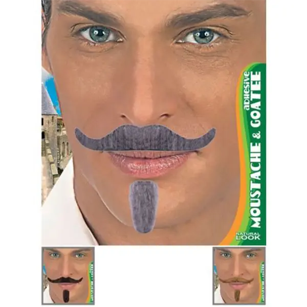 Bigote y Perilla Fina para Disfraz