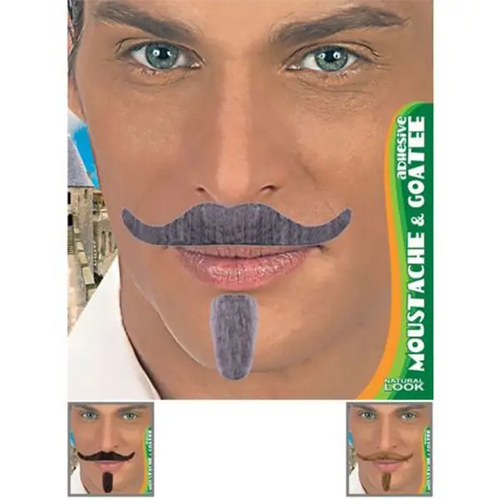Bigote y Perilla Fina para Disfraz