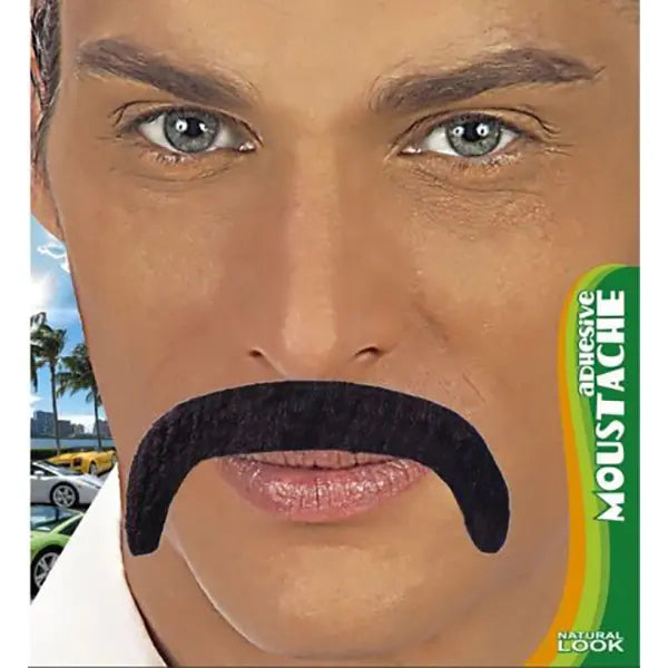 Bigote Negro Fino para Disfraz