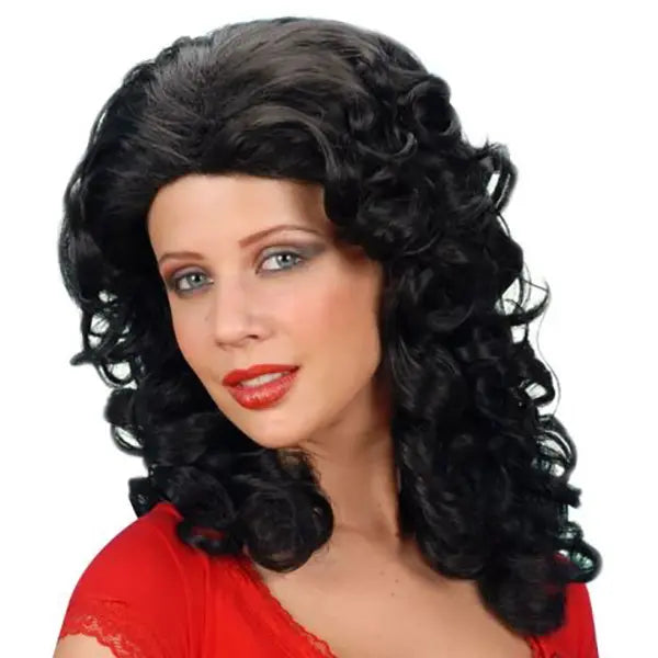Peluca Rizada Morena – Accesorio de Disfraz Adulto