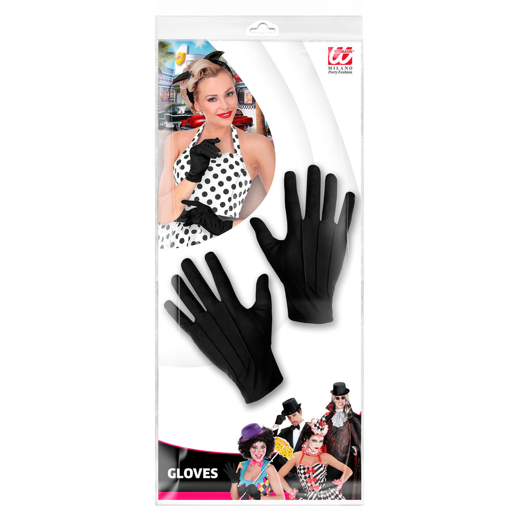 Guantes Cortos Negros para Disfraz