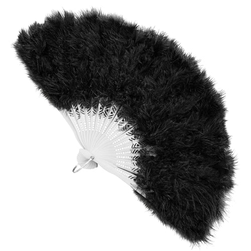 Abanico Negro Plumas