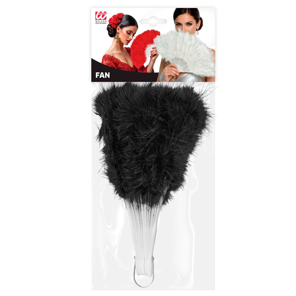 Abanico Negro Plumas