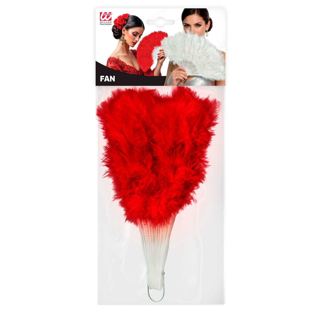 Abanico Rojo Plumas