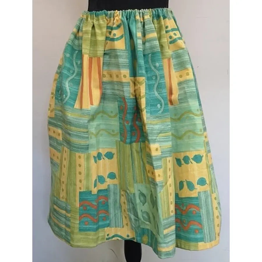 Falda Medieval Verde Estampada Niña