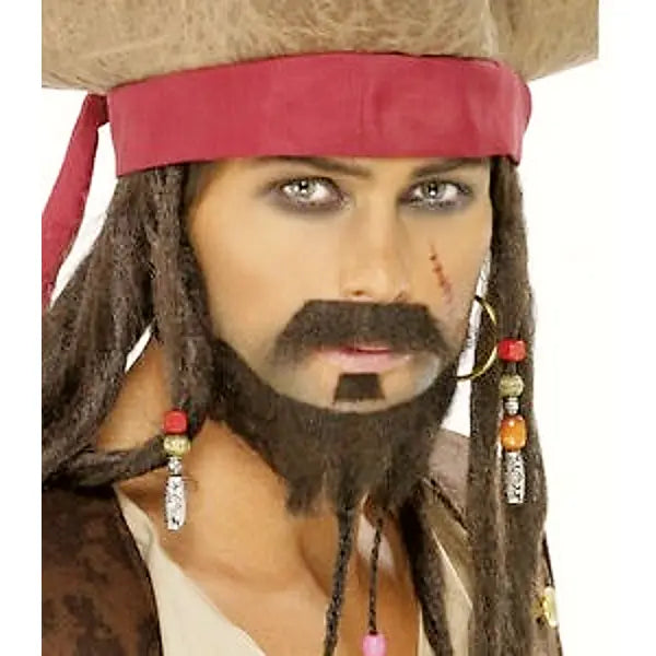 Barba Jack Sparrow Pirata con Trenzas