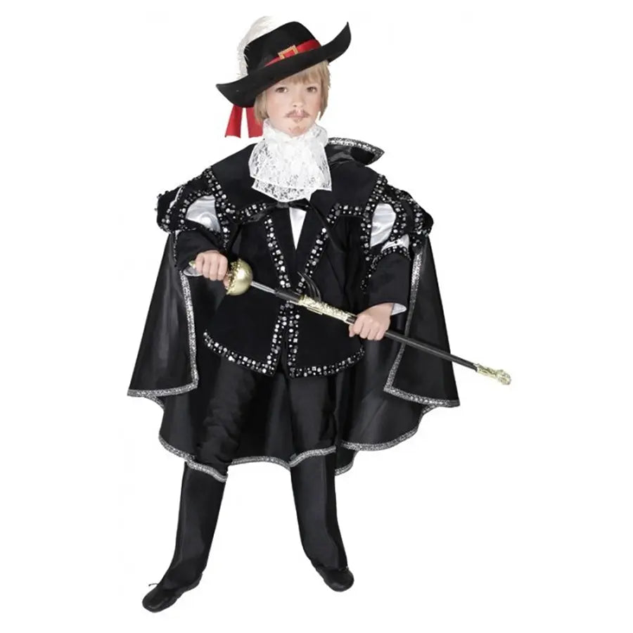 Disfraz Corsario Negro De Mosquetero Infantil – Traje Clásico De Aventurero