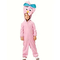 Disfraz Canario Infantil – Mono Fucsia con Capucha y Lazo