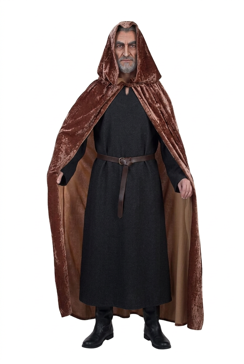 Disfraz Capa Marron Terciopelo