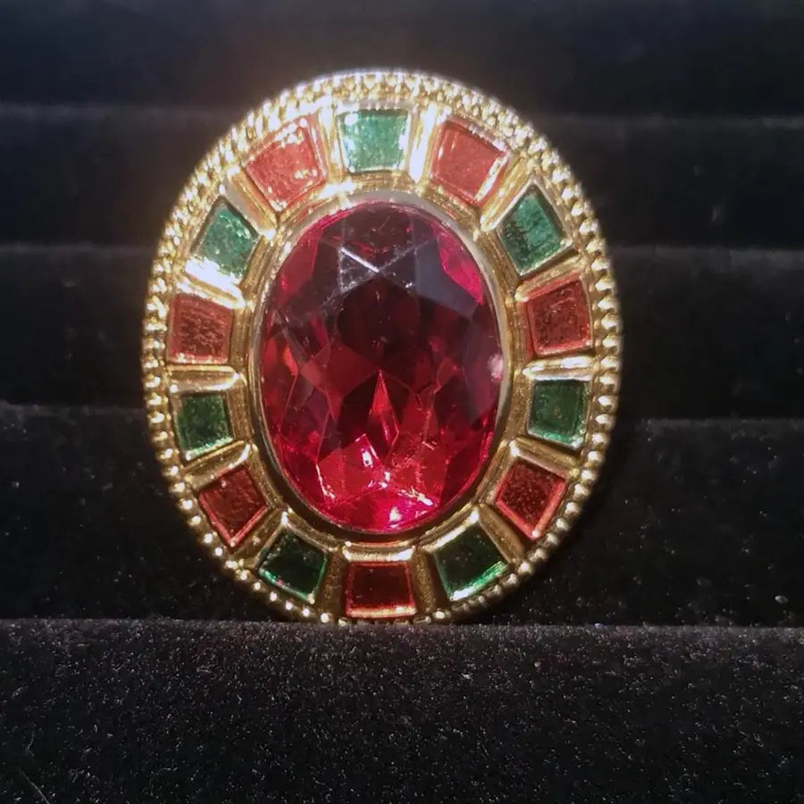 Anillo Piedras Bicolor