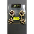 Pendientes Dorados Piedra Marron