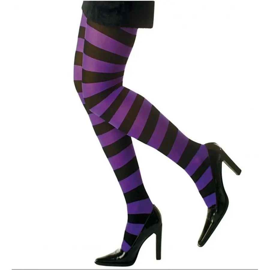 Medias Neon Rayas Violeta Infantil 70 Den